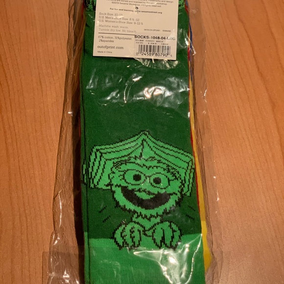 SESAME STREET ANKLE SOCKS 10-13 4 PAIR 4-PACK - Picture 6 of 6